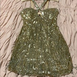 Fancy gold sequin dress